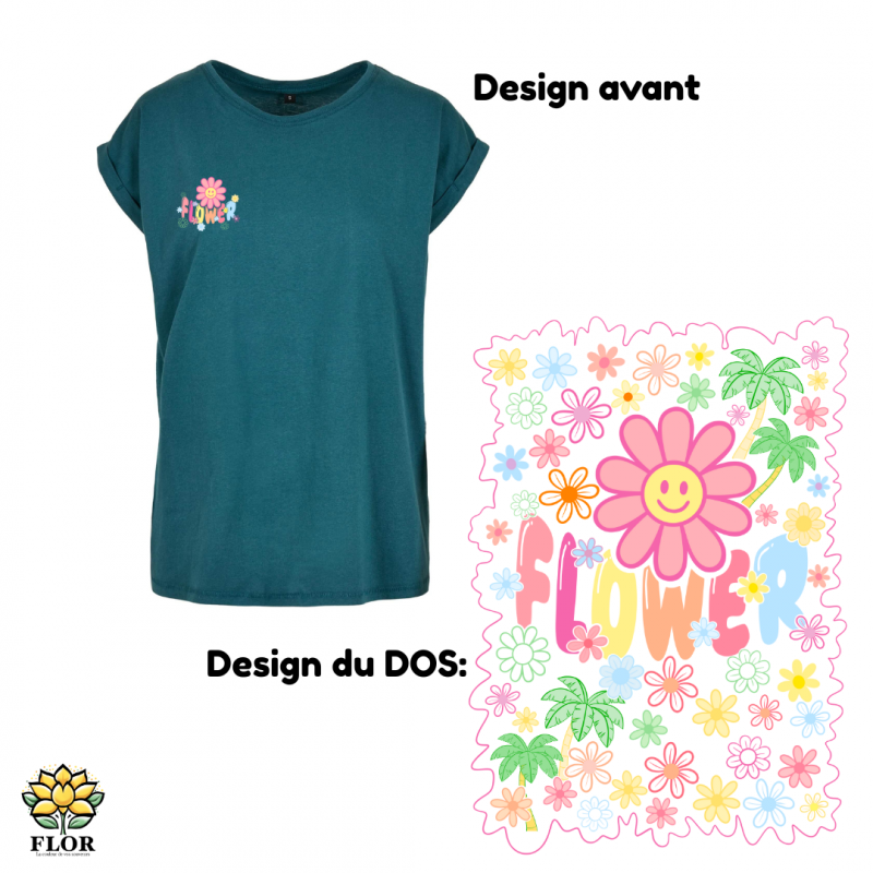 T-Shirt ColRond FLOWER PASTEL – Image 3