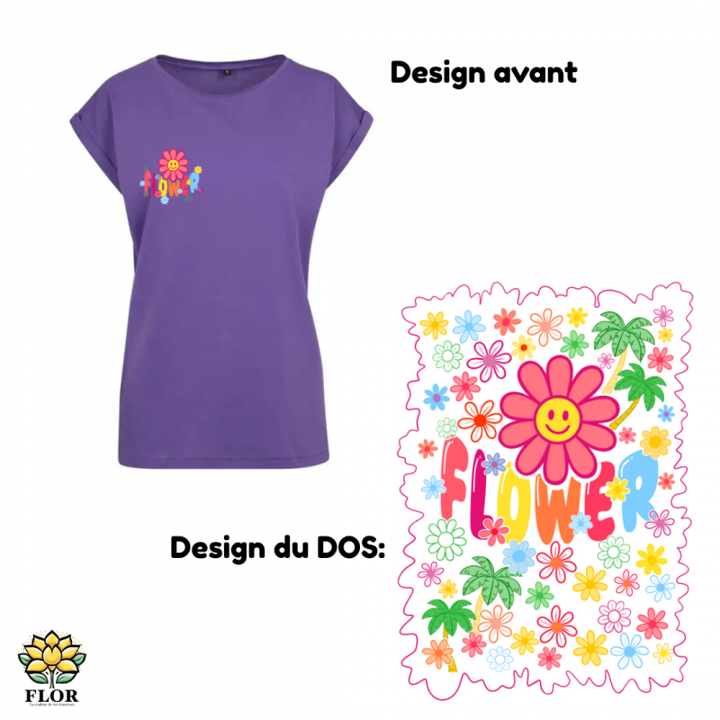 T-Shirt ColRond FLOWER FLASH