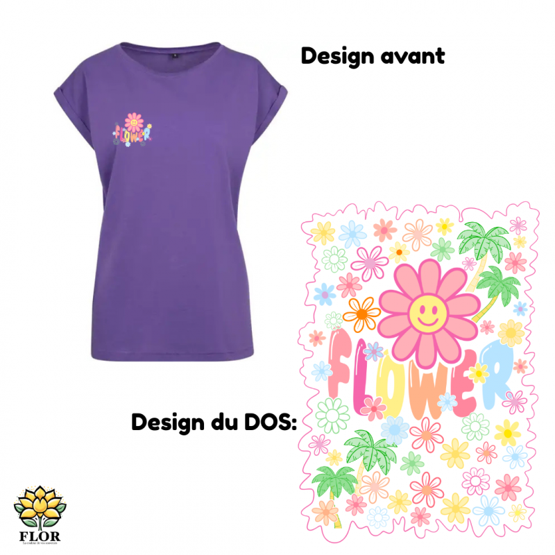 T-Shirt ColRond FLOWER PASTEL – Image 4