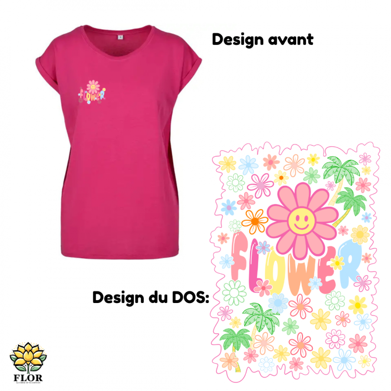 T-Shirt ColRond FLOWER PASTEL – Image 5