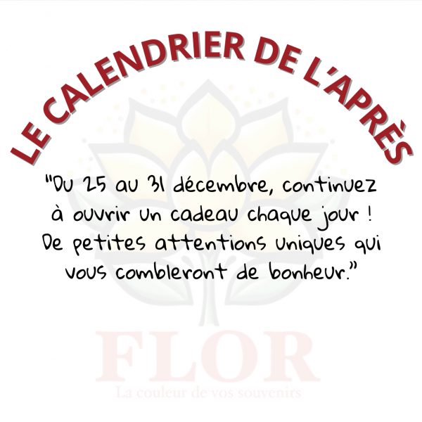1 - CALENDRIER DE L’APRÈS PHOTO