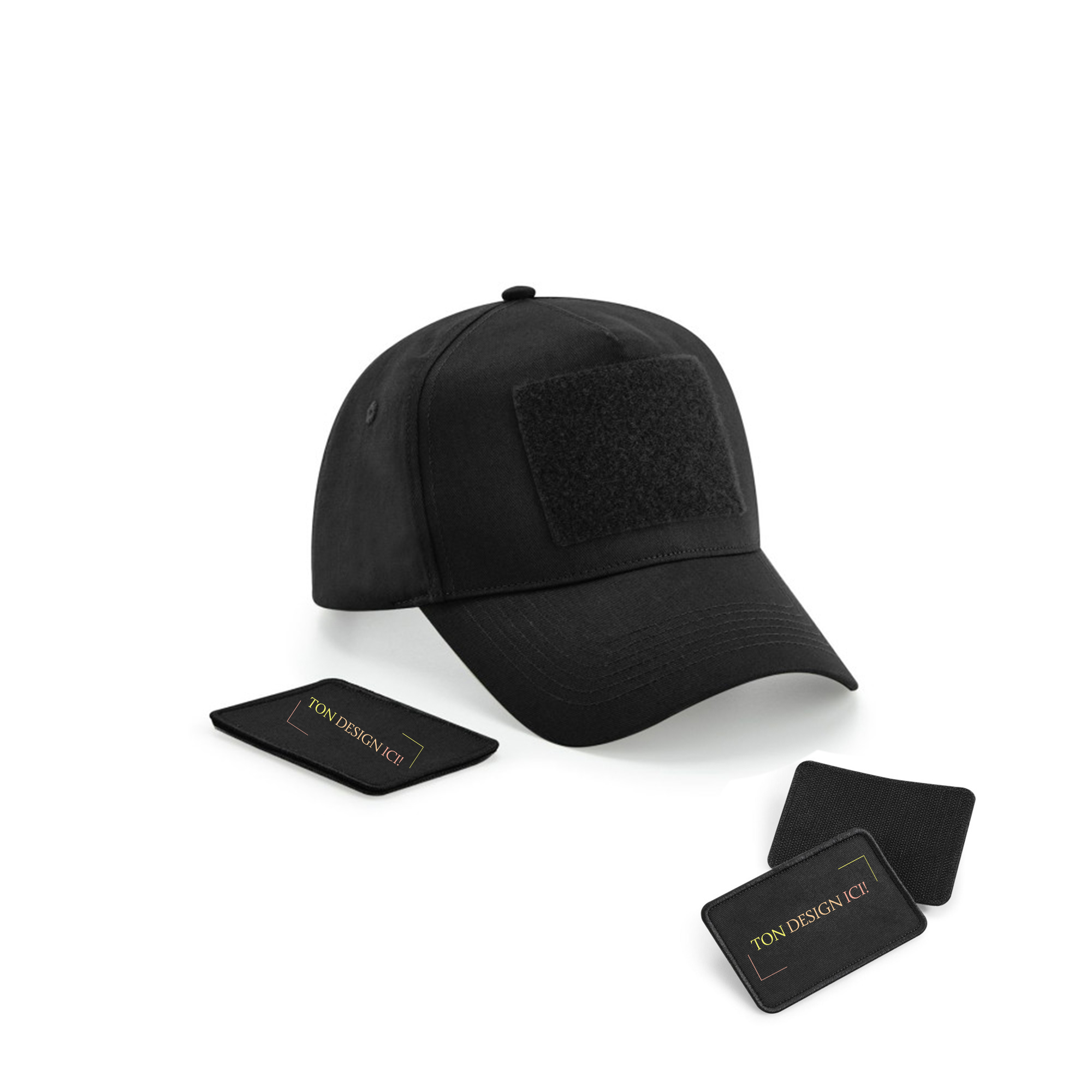 Casquette avec patch détachable