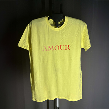 Tee shirt mixte jaune taille M "AMOUR"