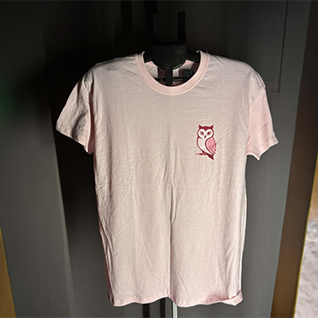 Tee shirt mixte rose taille M Hibou
